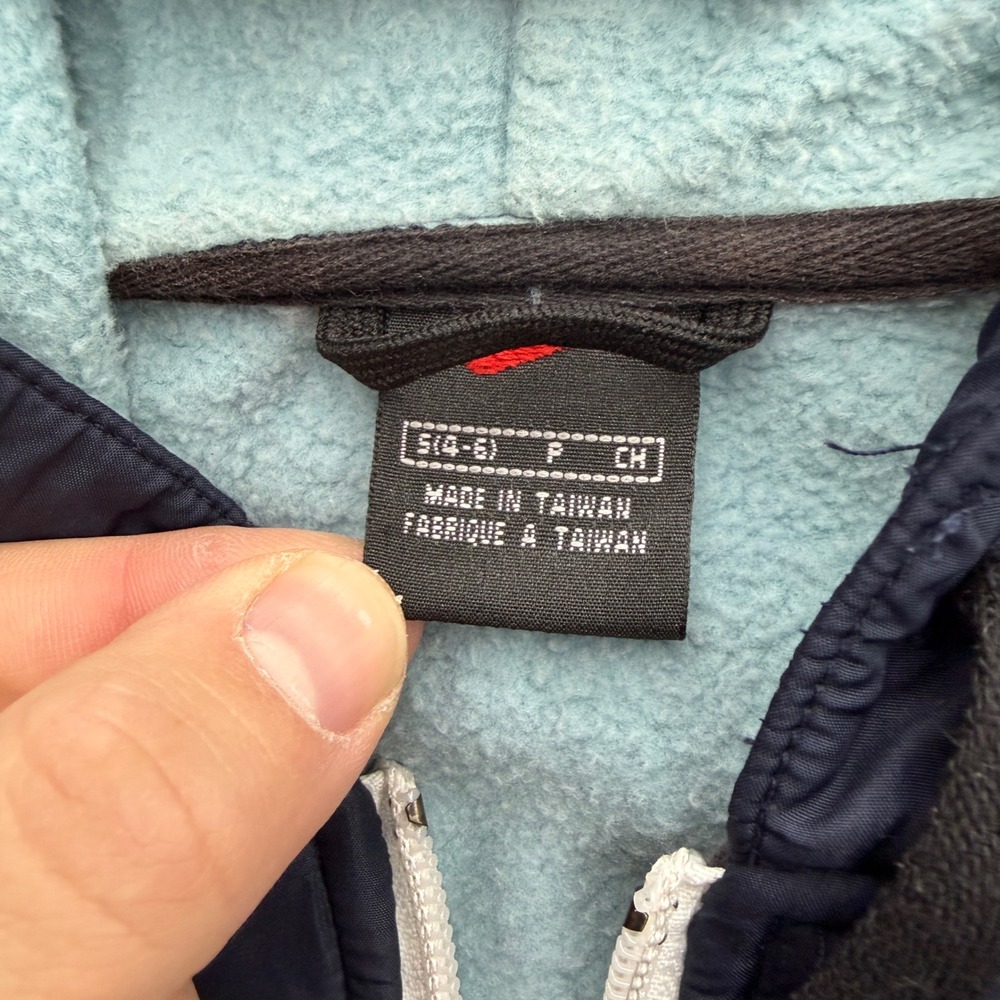 Vintage Nike 90s Womens Full Zip Fleece Lined Hooded Jacket Navy Blue Small - Picture 3 of 11